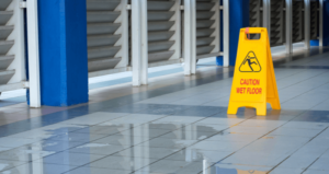 Slipping On A Wet Floor